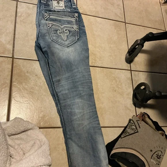 Rock Revival Light Blue Men's Relaxed Jeans - Picture 3 of 5